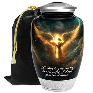 American US Flag Patriotic Eagle Urn for Human Ashes | Large Handcrafted Funeral Memorial | Decorative Cremation Urn for Women and Men