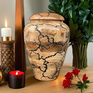 Large Wooden Cremation Urn – Handcrafted Memorial for Human Ashes, Adult Funeral Urn for Men & Women (Rosewood, Large (200Cu/Inches))