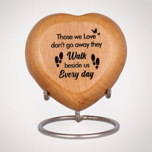Wooden Heart Keepsake Urns For Human Ashes Adult Male, Female - Cremation Urn Small Mini Decorative Funeral, Urns for Mom, Dad, Men, Infant, Child - Because Someone We Love is in Heaven