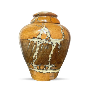 Solid Hand Turned Wooden Urns for Human Ashes Male/Female - Cremation Urns for Men/Women, Blue Decorative Urns for Ashes, Funeral Urns for Adults | X-Large (8x8x11, 250 lbs or 111.39 kg)