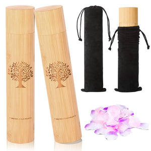 Bamboo Scattering Urns for Human Ashes,Eco Friendly Biodegradable Urn for Human Ashes,9''x2'' Small Scattering Tubes for Human Adult Ashes (Set of 4,Angel Wings Pattern)