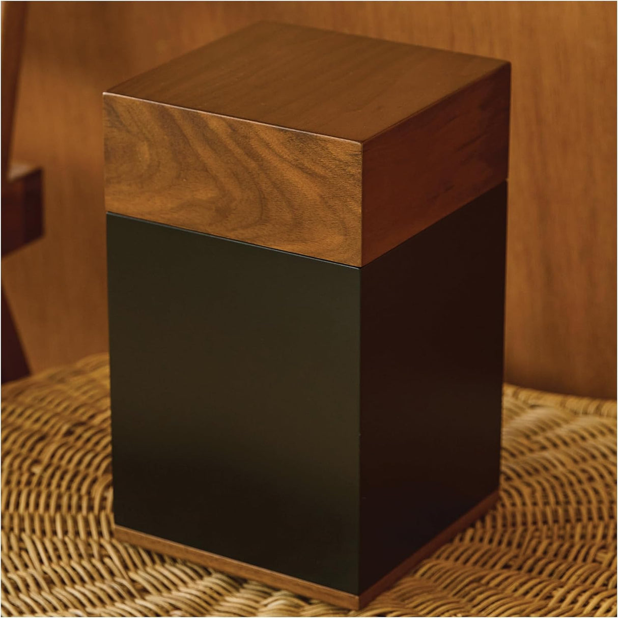 AspenStudio Black Walnut Wooden Cremation Urn for Human Ashes Handcrafted TSA Approved Urn by Aspen Studio