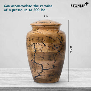 Wooden Urns for Human Ashes Adult Male, Female | Cremation Memorial, Decorative Urn for Ashes, Funeral Urns - Large Up to 250 lbs, Blue