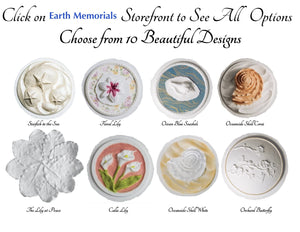 Favorite Place Biodegradable Shell Urn (Large), Eco-Friendly for Cremation or Water Burial (Metallic White K-103)