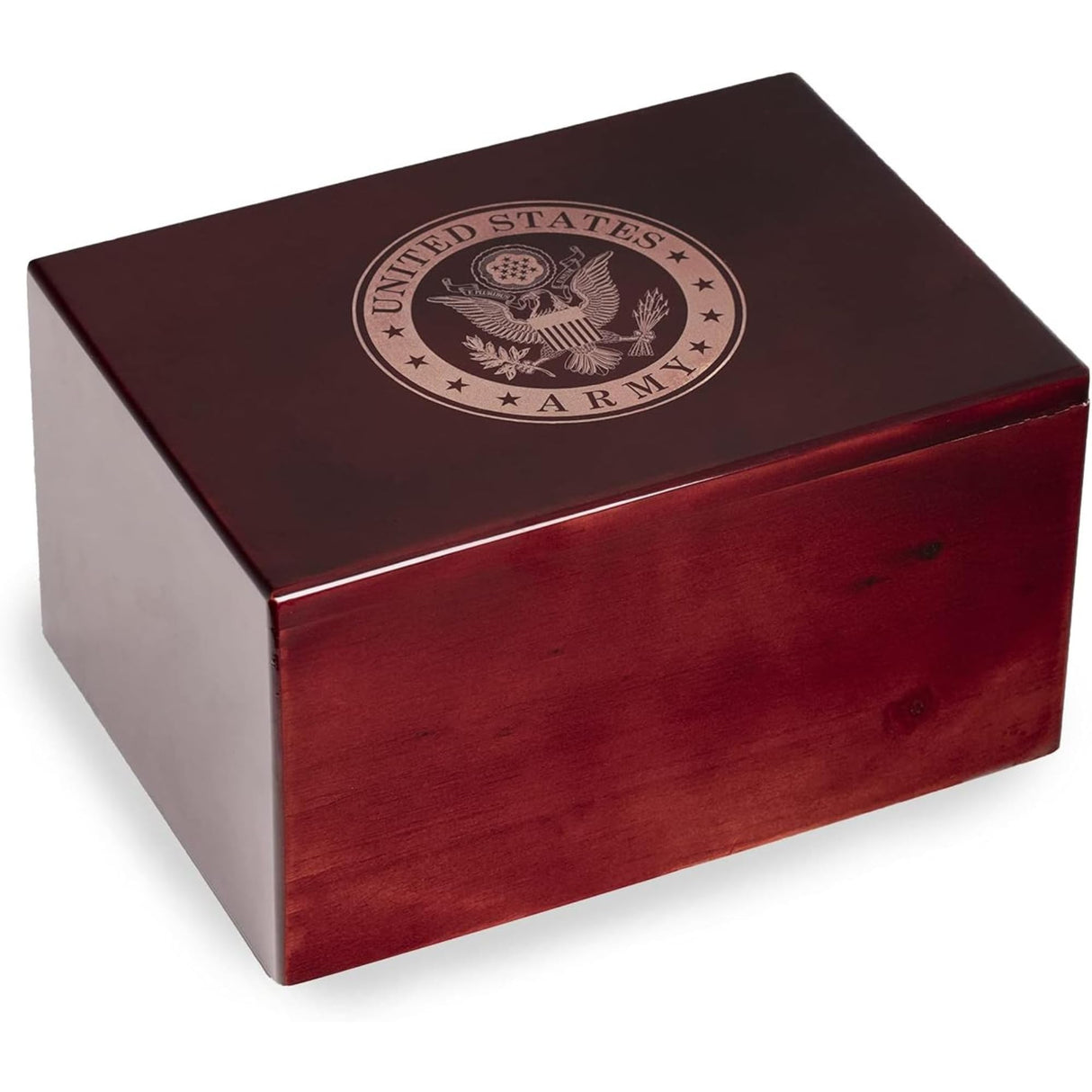 Bey-Berk Officially Licensed U.S. Army Military Urn - Large Cremation Urn for Human Ashes, Lacquered Rosewood, Laser Etched US Army Logo, Memorial Urns for Veterans