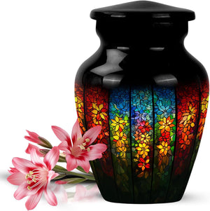 Yatskia Stained Glass Urns for Human Ashes Male & Female, Urn for Ashes Adult Male, (Pack of 1, 3 Inch)