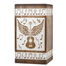 INTAJ Small Wooden Cremation Urns for Human Ashes Adult Male 20 Cubic Inches - Keepsake Urn for Ashes for Women & Men - Angel Wings Guitar Design, Wooden Carved Urn Box, Suitable for Burial & Funeral