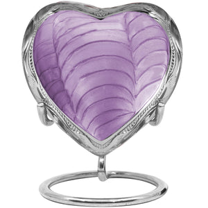 Trupoint Memorials Small Urns for Human Ashes Keepsake, Mini Heart Urn with Stand, Decorative Cremation Urns for Adult Men & Women – Medium Hummingbird Heart Stand