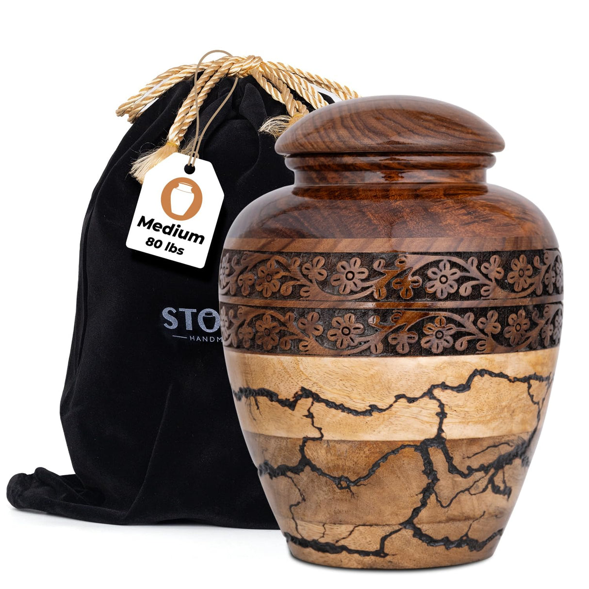 Wooden Cremation Urns for Human Ashes Adult Male 280 Cubic Inches - Urns for Ashes for Women & Men - Blue Urn for Adult Male - Decorative Urn - Burial and Funeral Urn - Blue, Extra Large 280lbs