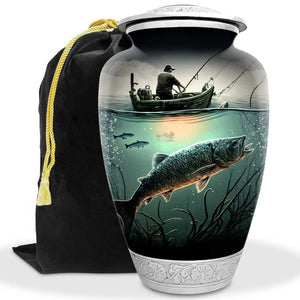 American US Flag Patriotic Eagle Urn for Human Ashes | Large Handcrafted Funeral Memorial | Decorative Cremation Urn for Women and Men