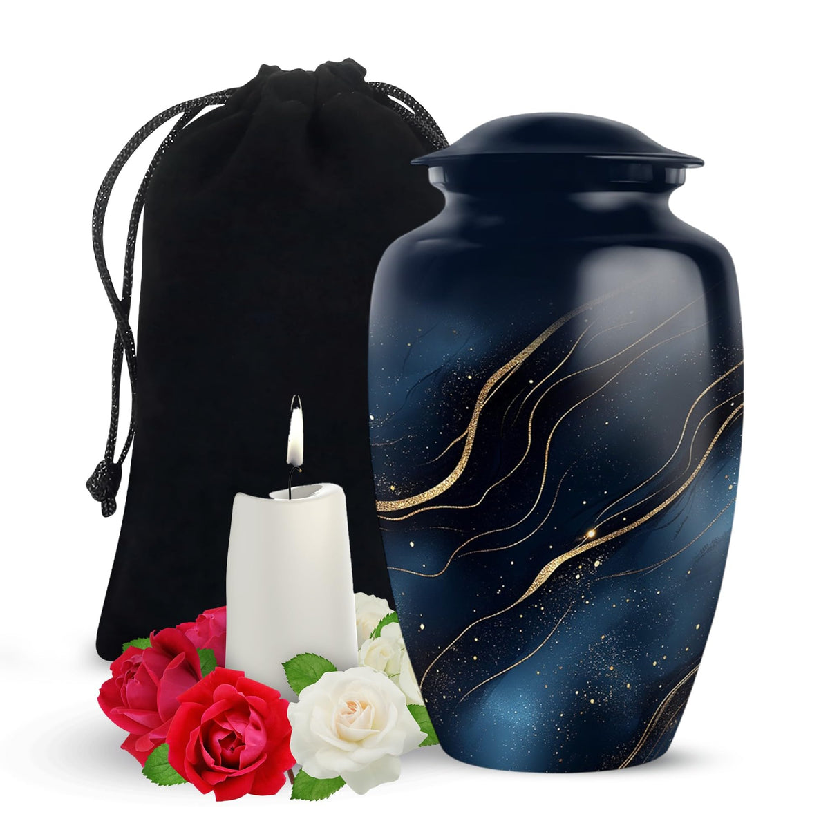 Yatskia Stained Glass Urns for Human Ashes Male & Female, Urn for Ashes Adult Male, (Pack of 1, 3 Inch)