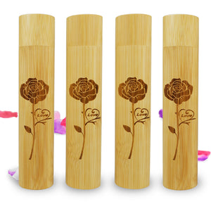 Set of 4 Small Bamboo Scattering Urn Tube for Human Ashes, ECO & Biodegradable Friendly Mini Bamboo Spreading Cremation Tube Urn for Adult Male Female Ashes