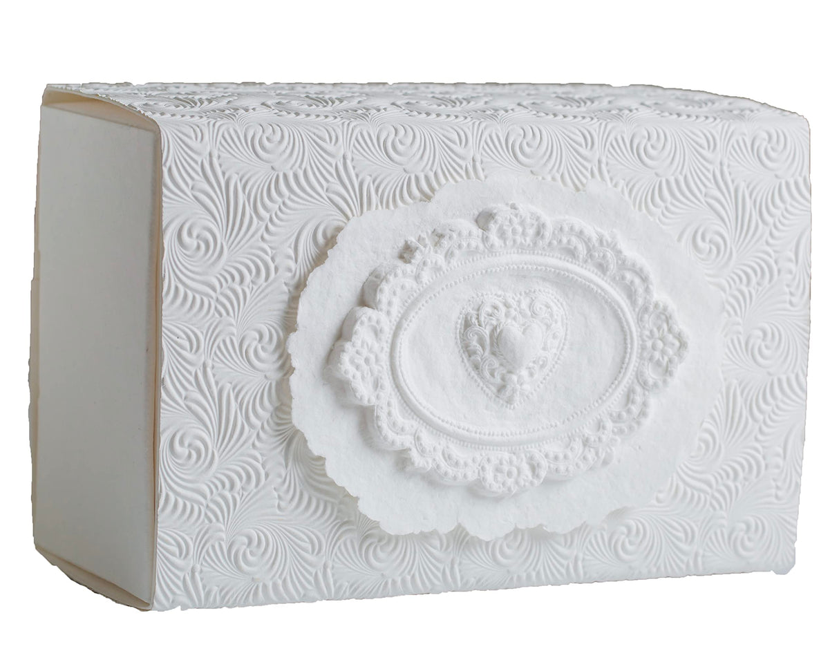 Favorite Place Biodegradable Shell Urn (Large), Eco-Friendly for Cremation or Water Burial (Metallic White K-103)