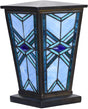 Bieye CU001 Stained Glass Urn with Mission Design Tiffany Style Cremation Urn, 7" W x 11" H, Blue