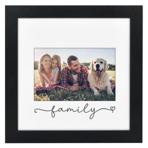 Americanflat Memorial Picture Frame with Shatter-Resistant Glass - Use as 4x6 Picture Frame with 3 Interchangeable Mats or Display 8x8 Photos without Mat - Signature Collection - Funeral Gifts - Black