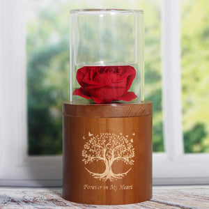 Plant Urn Wooden Tree of Life Urns with Candelabra Or Glass Planter,Small Urns for Human Ashes Keepsake,Memorial Keepsake Urn for Human Ashes,Small Cremation Earn for Adult Male Female