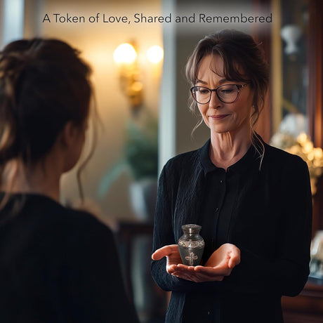 Bronze Cross Cremation Urn for Ashes Adult Male - Personalized Cremation Urns for Human Ashes Adult Man Decorative Urns - Beautifully Handcrafted Cross Urn