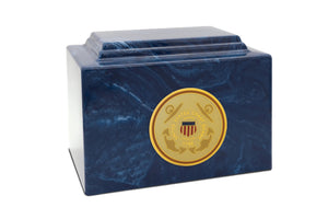 Military Marble Urn for Ashes – Military Army Design - Army Black - Extra Large - Cultured Marble Cremation Urn for Veterans – Durable, Engravable