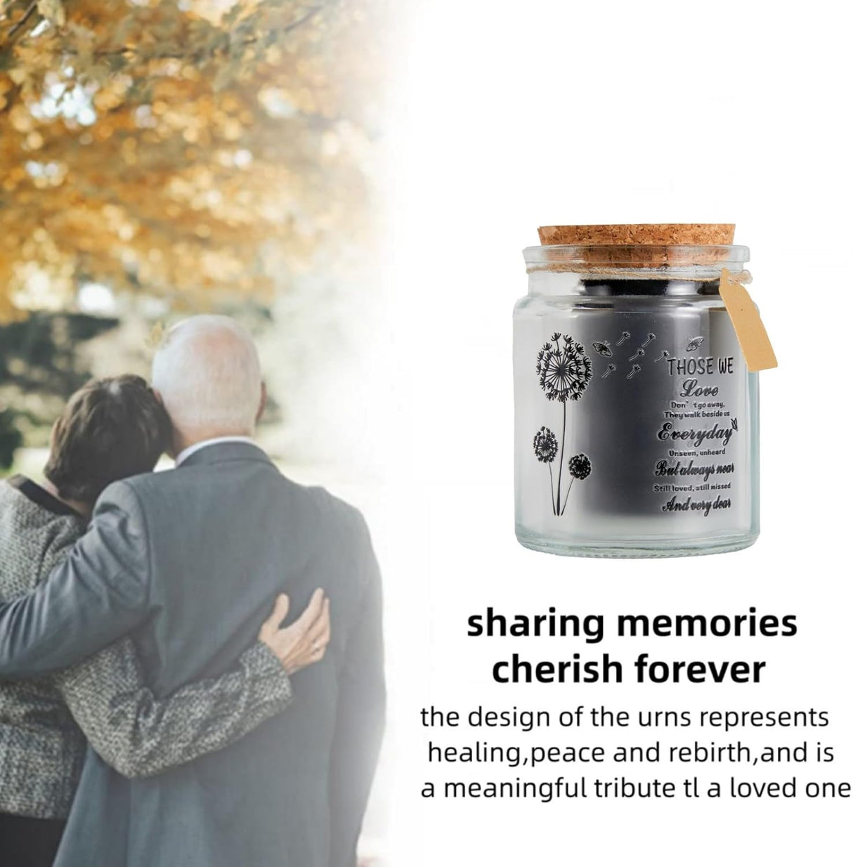 Small Urn Ashes Keepsake - Dandelion 3.5 inches glass Sharing Decorative Urn, Capacity 3 Cubic inches Funeral Memorial urn for Human, Pets - Qnty 1