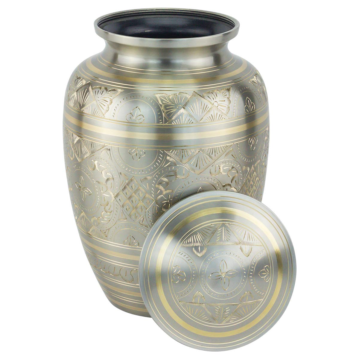 Classic Laurel Gold Cremation Urn for Ashes - Extra Large, Brass, Gold Companion Urn, Extra Large Adult Sized Cremation Urn, 11.625 Inches High