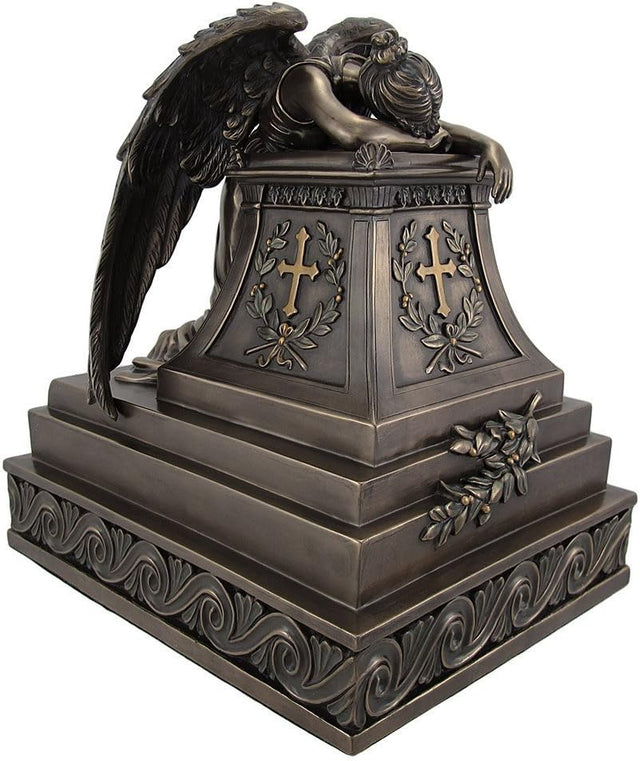 Bronze Finished Mourning Angel Urn