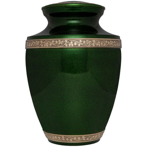 Blue Funeral Cremation Urn for Human Ashes - Hand Made in Brass - Suitable for Cemetery Burial or Niche - Large Size fits Remains of Adults up to 200 lbs - Torino Model