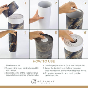 Scattering Tubes for Human Ashes - Cremation Urns for Burial, Travel, Transport & Spreading Cremains - Cabin-Safe Grey Memorial Container Keepsake - Grey Fishing Design Large 14.8" x 5"