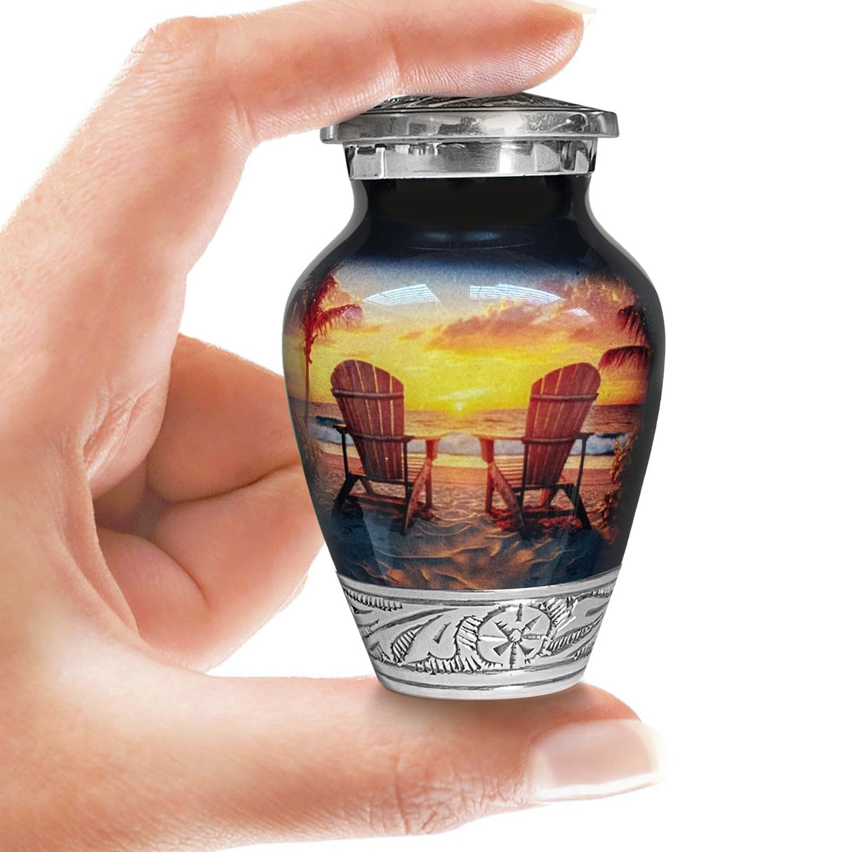 American US Flag Patriotic Eagle Urn for Human Ashes | Large Handcrafted Funeral Memorial | Decorative Cremation Urn for Women and Men