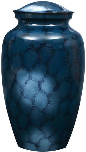 Decorative Burial Urn for Human Ashes Adult Female and Male 200+ Cubic Inches, Handcrafted Funeral Memorial Cremation Urn Affordable Urn for Human Ashes (Silver Black) ALPHA Living HOME