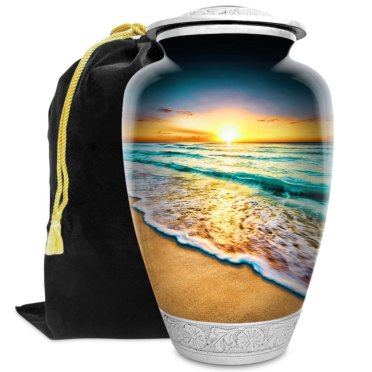 American US Flag Patriotic Eagle Urn for Human Ashes | Large Handcrafted Funeral Memorial | Decorative Cremation Urn for Women and Men