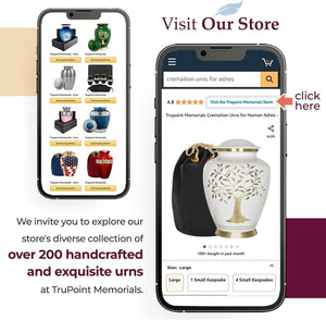 Trupoint Memorials Cremation Urns for Human Ashes, Tree of Life Decorative Burial Urn for Adult Men and Women, Large White