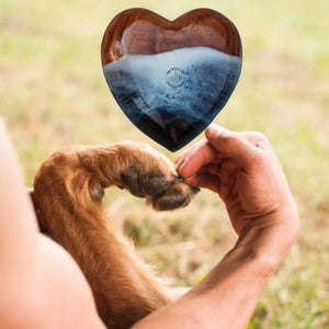 Ocean-Inspired Epoxy Resin Wooden Heart Urn Keepsake Urn for Human & Pet Ashes, Brown, Heart Pattern, 4x4x2 Inches, 6 Cubic Inches, Handcrafted Rosewood & Resin