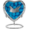 Trupoint Memorials Small Urns for Human Ashes Keepsake, Mini Heart Urn with Stand, Decorative Cremation Urns for Adult Men & Women – Medium Hummingbird Heart Stand