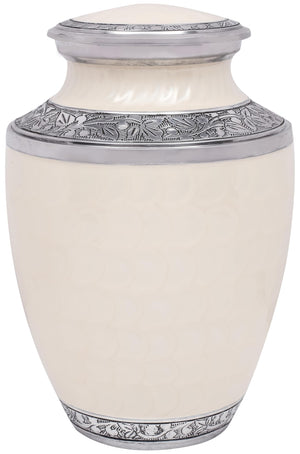 Decorative Burial Urn for Human Ashes Adult Female and Male 200+ Cubic Inches, Handcrafted Funeral Memorial Cremation Urn Affordable Urn for Human Ashes (Silver Black) ALPHA Living HOME