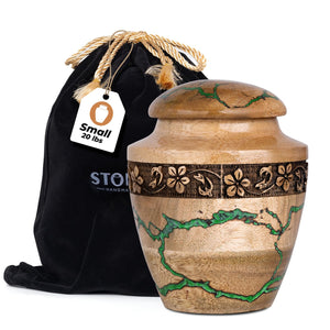 Wooden Cremation Urns for Human Ashes Adult Male 280 Cubic Inches - Urns for Ashes for Women & Men - Blue Urn for Adult Male - Decorative Urn - Burial and Funeral Urn - Blue, Extra Large 280lbs