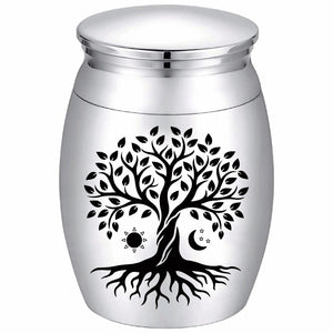 CREATCABIN Sunflower Ashes Urn Keepsake Butterflies Cremation Urn Mini Urns Stainless Steel Memorial Ashes Holder Container Jar for Human Ashes Dad Remains 1.18x1.57 Inch-Those We Love Don't Go Away