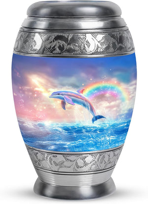Dolphin Urn for Ashes - Funeral Urns of Human Ashes Adult Female - Cremation Urns for Men & Women - Companion Urn for Mom