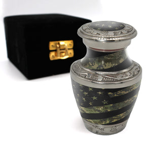 Military Cremation Urn for Ashes Adult Male - Beautifully Handcrafted Decorative Urns & Personalized Army Urns for Human Ashes Adult Man Traditional Camouflage