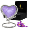 Small Urns for Human Ashes Keepsake - Memorial Keepsake Urn for Ashes for Women & Men - Heart Urn with Stand & Box - Honor Your Loved One with Mini Heart Shaped Urns (Lavender, Small)