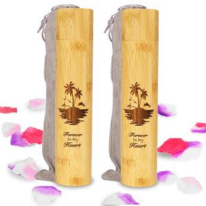 Set of 4 Small Bamboo Scattering Urn Tube for Human Ashes, ECO & Biodegradable Friendly Mini Bamboo Spreading Cremation Tube Urn for Adult Male Female Ashes