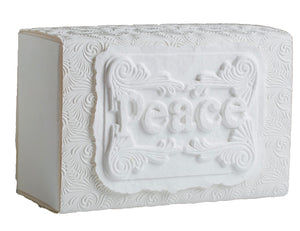 Favorite Place Biodegradable Shell Urn (Large), Eco-Friendly for Cremation or Water Burial (Metallic White K-103)