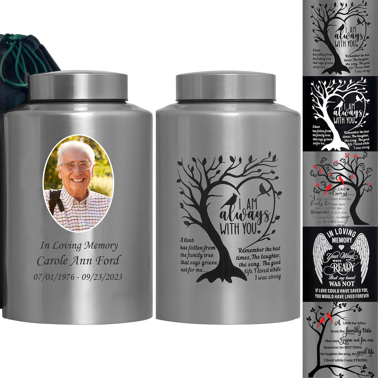 Custom Decorative Urn Personalized Decorative Urn Cremation Urn for Human Ashes Large up to 220lbs Large Memory Decorative Funeral Burial Urn for Male Female Ashes (Custom Urn)