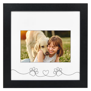 Americanflat Memorial Picture Frame with Shatter-Resistant Glass - Use as 4x6 Picture Frame with 3 Interchangeable Mats or Display 8x8 Photos without Mat - Signature Collection - Funeral Gifts - Black