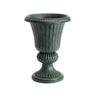 BrylaneHome Embry Urn Plastic Planter 14.5" W x 20" H - Drainage Hole, Suitable for Outdoor & Garden - Bronze