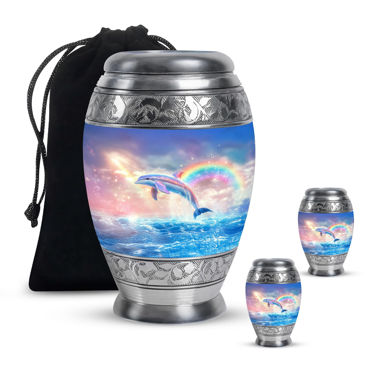 Dolphin Urn for Ashes - Funeral Urns of Human Ashes Adult Female - Cremation Urns for Men & Women - Companion Urn for Mom