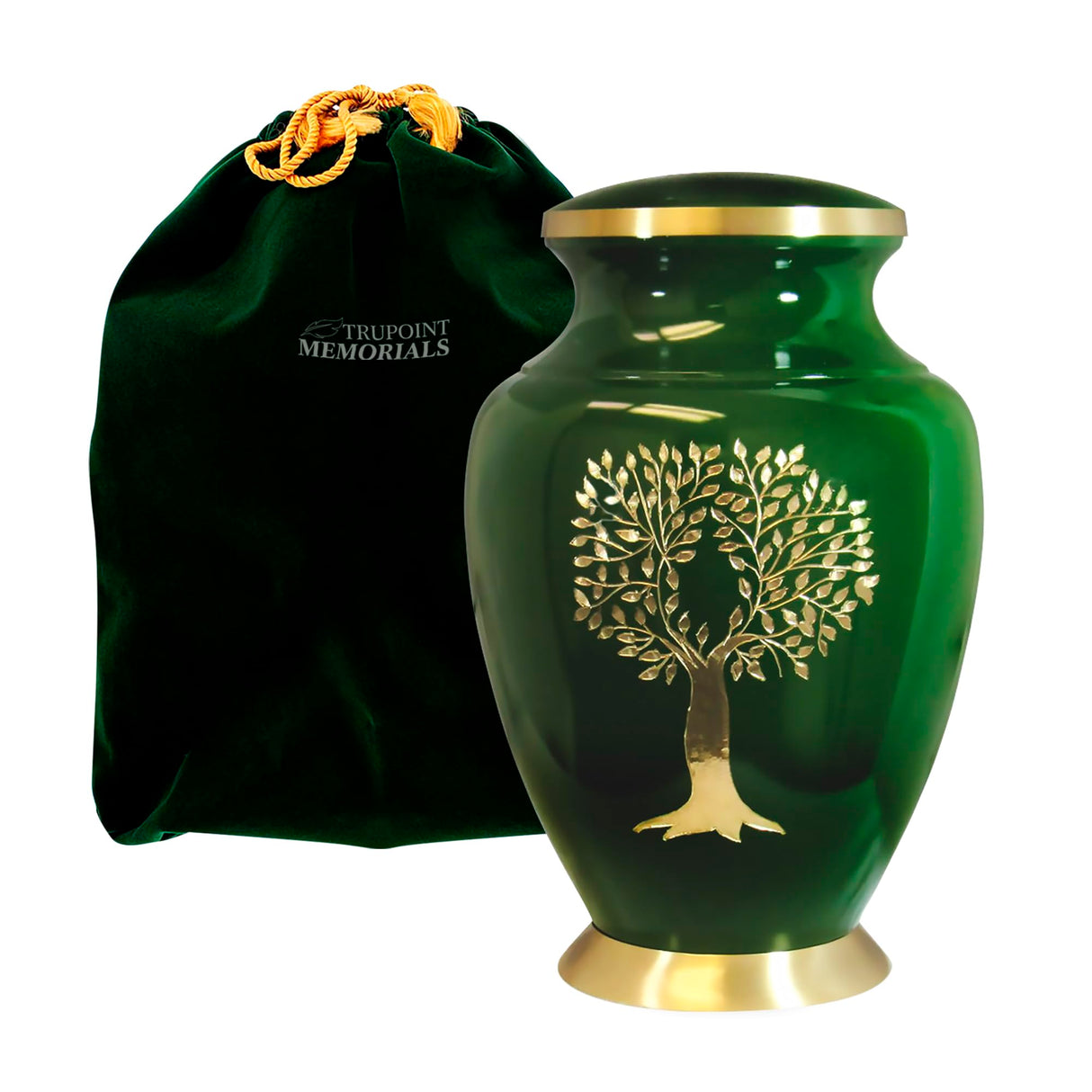 Trupoint Memorials Cremation Urns for Human Ashes, Tree of Life Decorative Burial Urn for Adult Men and Women, Large White