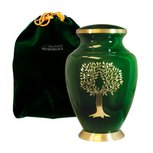 Trupoint Memorials Cremation Urns for Human Ashes, Tree of Life Decorative Burial Urn for Adult Men and Women, Large White
