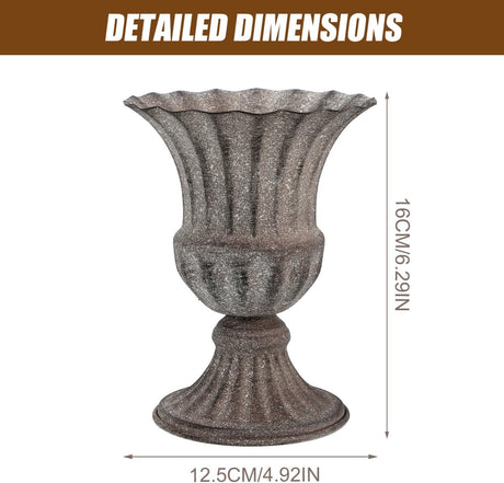 2Pcs Iron Decorative Graveyard Pot Urn Planter Exquisite Memorial Vase for Cemetery Outdoor Vase for Floral Arrangements and Grave Decorations