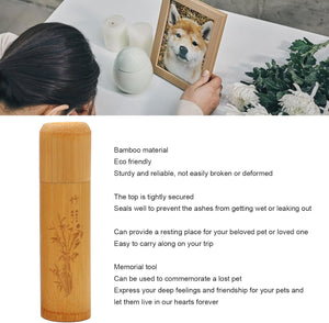Small Bamboo Scattering Urn Tube, Ashes Biodegradable Scattering Cremation ECO Biodegradable Friendly Mini Spreading Cremation for Human Ashes Pet Dog Cat Ashes