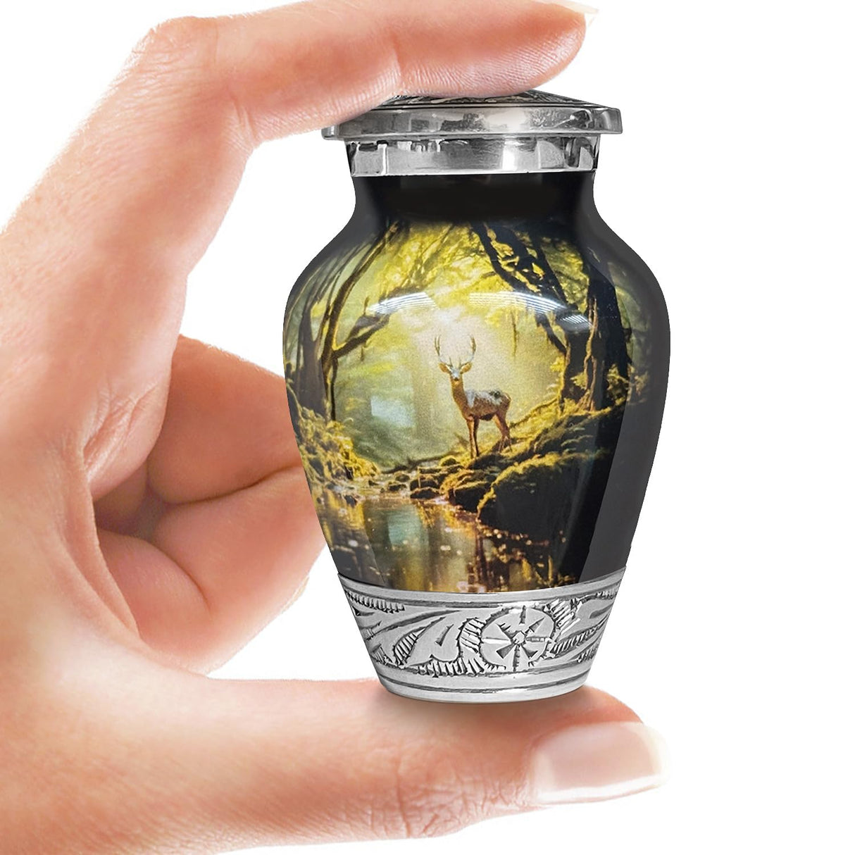 American US Flag Patriotic Eagle Urn for Human Ashes | Large Handcrafted Funeral Memorial | Decorative Cremation Urn for Women and Men